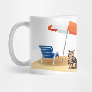 Summer cat beach Mug